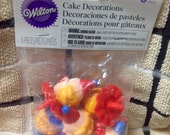 Set of 6 Vintage Wilton Clown Heads. Pllastic Cake Decoration