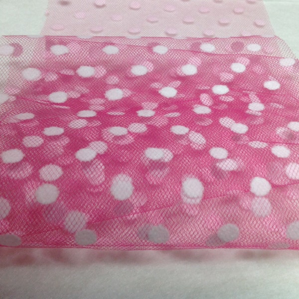 Pink Dot Tulle  3 Yards Beautiful High Qulaity Tulle Ribbon