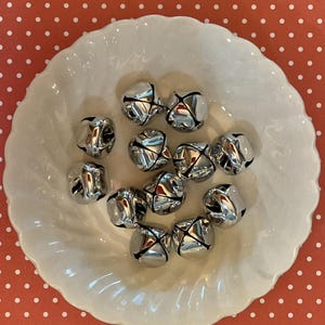 Set of Jingle Bells, Silver Jingle Bells, Bells, Silver Bells, Christmas bells , Snow village, Christmas Village