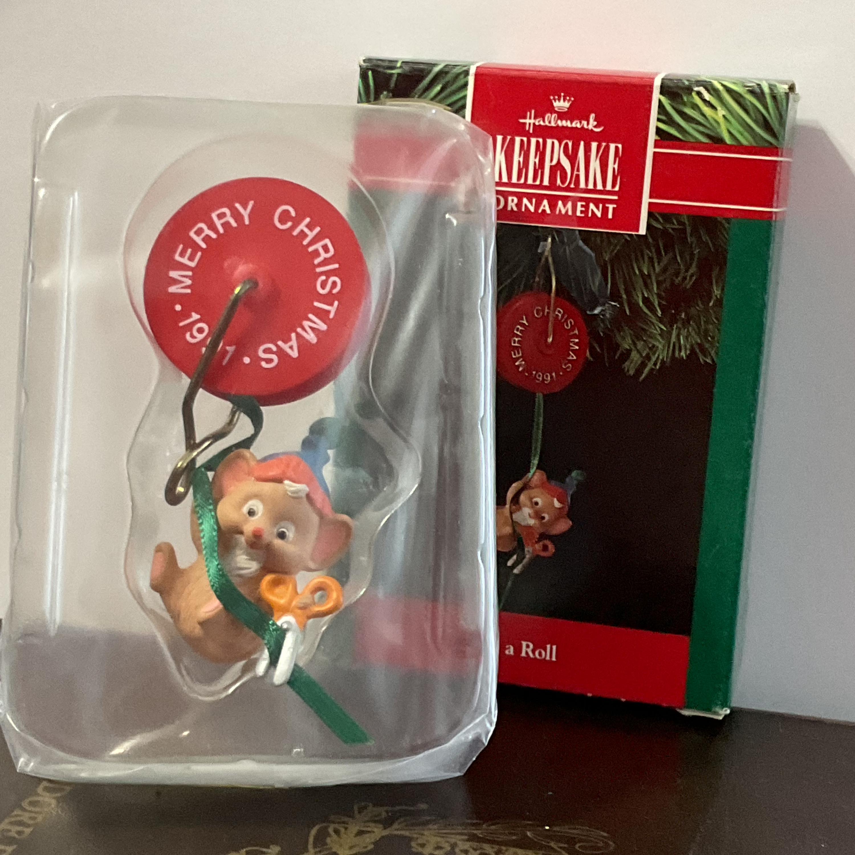 Hallmark Mouse N a Roll …hallmark Vintage Ornaments - Etsy