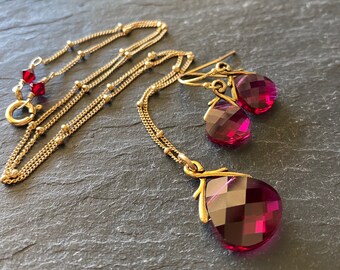 Ready to Ship Labradorite Rondelle Pink Chalcedony Briolette Goldfilled Dangle Earrings