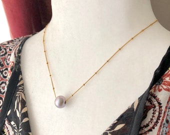 Single Floating Pearl Necklace...Ready to Ship...Free Shipping