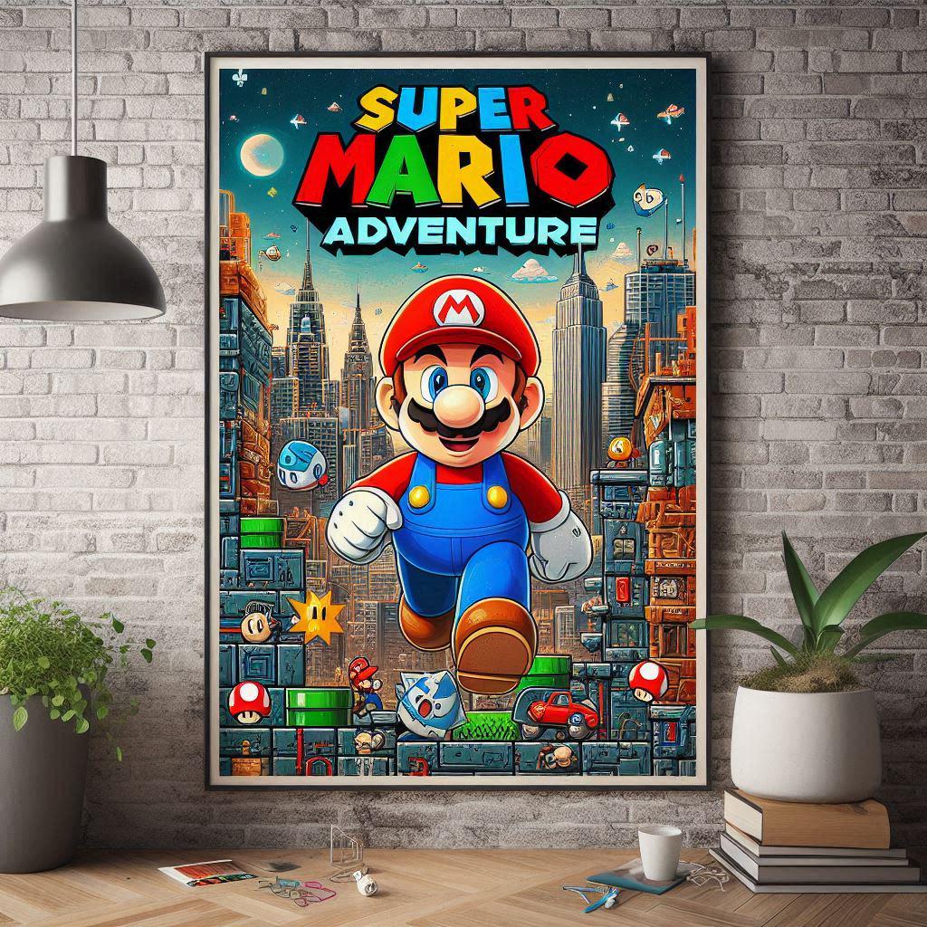 Super Mario's Graffiti Adventure Poster Digital Download Wall Art Home ...