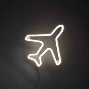 Airplane LED Neon Lamp - Unique Gift for Kids & Plane Lovers - Handmade Travel Decor, Sky Lovers - Print3d - Travel Gift Idea - Modern Decor