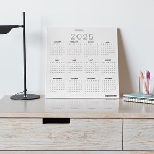 2025 Minimalist Calendar Printable: Landscape A4/Letter (PDF, PNG, JPG)