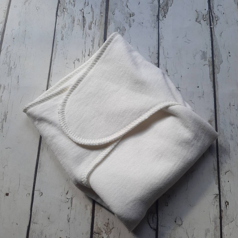 One Size Newborn Toddler Organic Bamboo/Hemp Winged Prefold Cloth Diaper Stretchy Preflat image 3