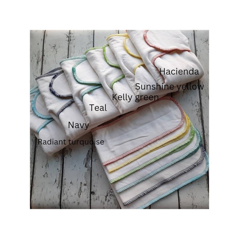 One Size Newborn Toddler Organic Bamboo/Hemp Winged Prefold Cloth Diaper Stretchy Preflat image 2