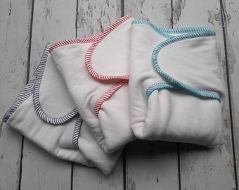 3 Pack Newborn Organic Bamboo/Hemp Winged Prefold Cloth Diaper Stretchy Preflat 6-20 lbs