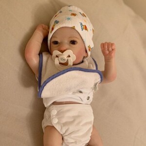 Reborn Doll Collectors Organic Side Snap All in One Cloth Diaper You Choose Solid Colors AIO image 10