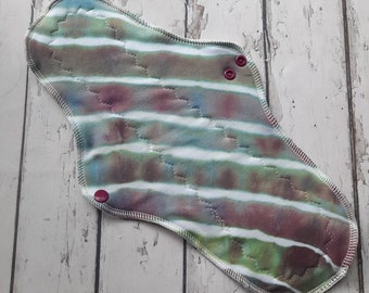 14 Inch Hand-Dyed Organic Bamboo French Terry Cloth Menstrual Pad Feminine Hygiene Heavy Overnight