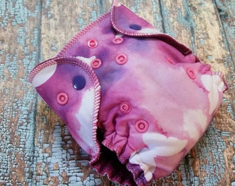 Newborn Hybrid Fitted Cloth Diaper Watermark Butterflies