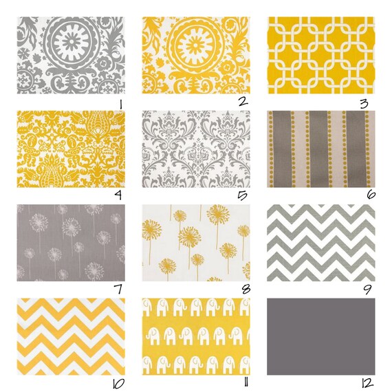Items similar to Custom Crib Bedding3 pieceYellow and Grey on Etsy