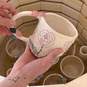 pre-order a custom mug with flowers and fruits design. choose your favorite and stamp your name. best gift for a friend/mother’s day.