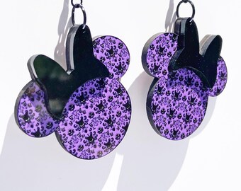 Minnie Mouse Haunted Mansion-oorbellen, lasergesneden halloween-sieraden