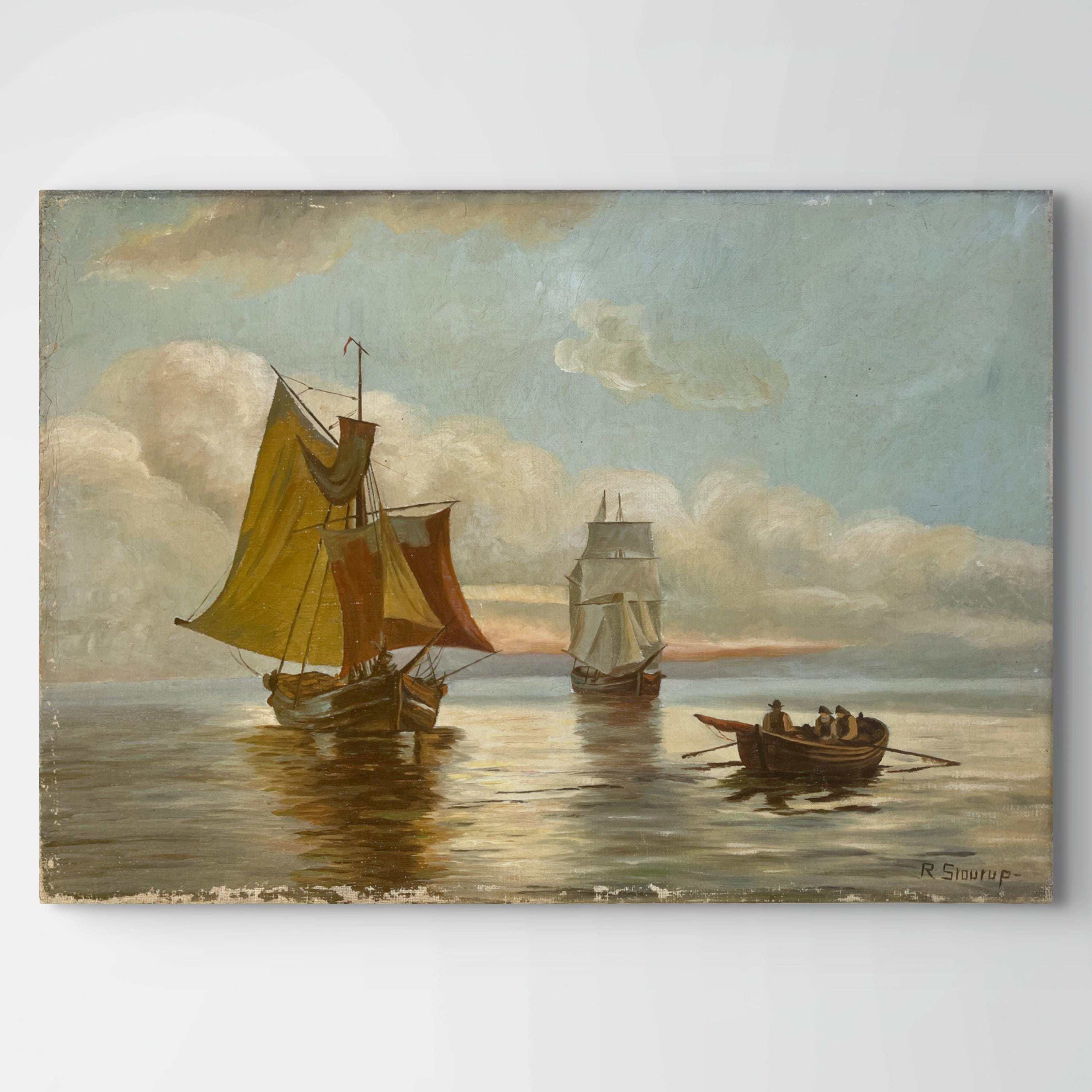 Original Oil Painting Ship Sea - Etsy