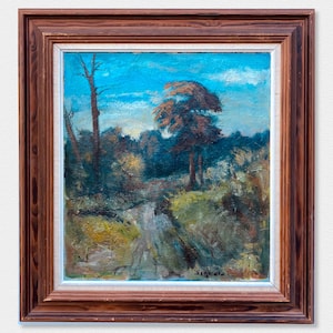 Beautiful oil on canvas modernist forest scene - Original Danish Art - Signed by the Artist - Sigvald Tingkær ( 1927-2017)