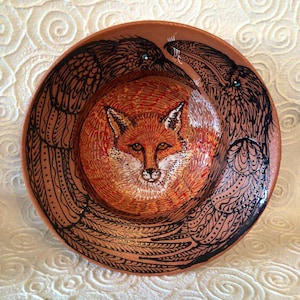 Raven & Fox Blessing Bowl of Mica Clay from New Mexico