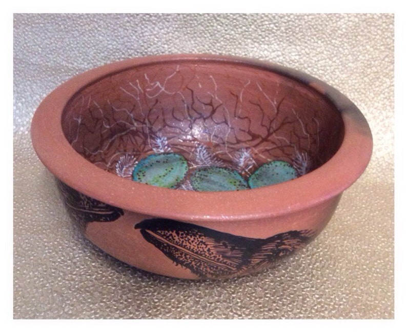 Custom Raven Nest Blessing Bowl of Mica Clay from New Mexico image 4