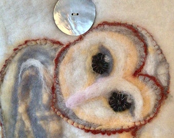 In Stock Barn Owl and the Moon Medicine Felt Bag Free Shipping
