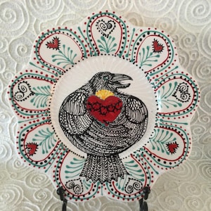 Raven & Sacred Heart Ceramic Platter