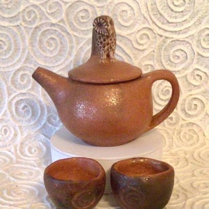 Barn Owl Tiny Teapot & Cups Set