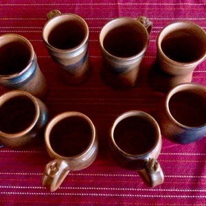 One Mica Mug from Taos, New Mexico, Shimmering Terra Cotta Smooth Burnished Unglazed Mica Clay with Fire Clouds image 6