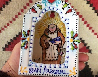 San Pasqual Kitchen Shrine with Tealight for Wall Shelf and Altar