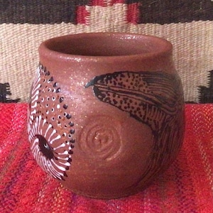 Owl & Raven Cacao Coffee Tea Pottery Sipping Cup