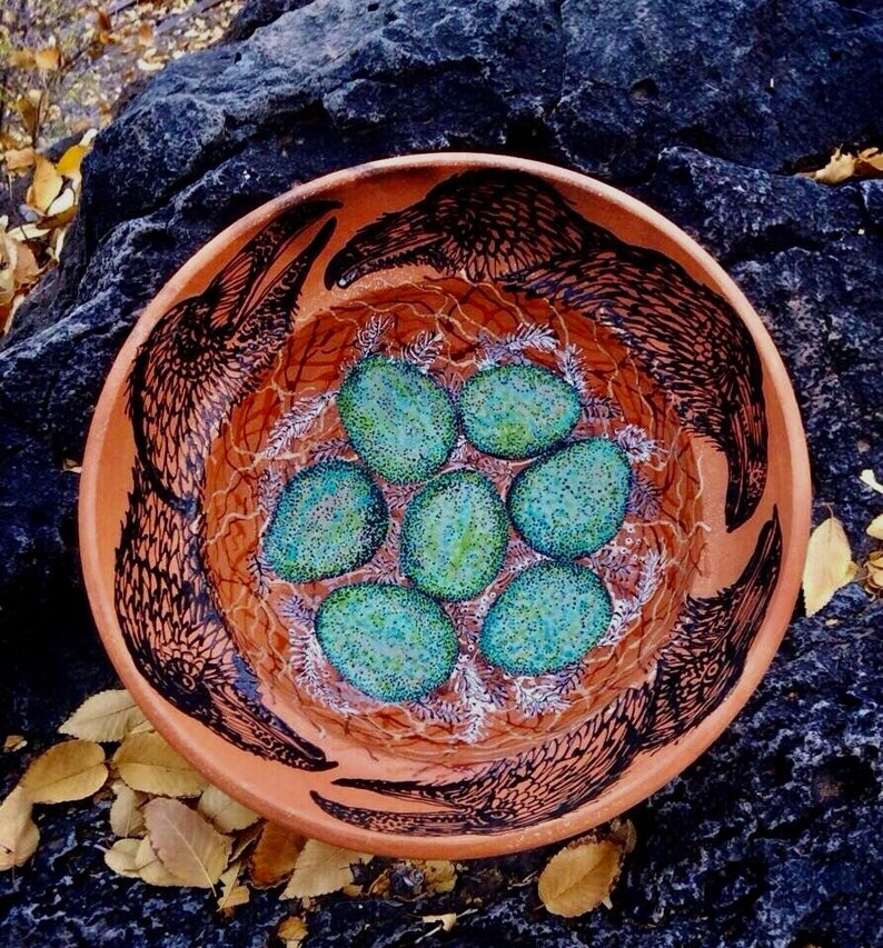 Grandmother Raven Nest Blessing Bowl of Mica Clay from New Mexico image 1