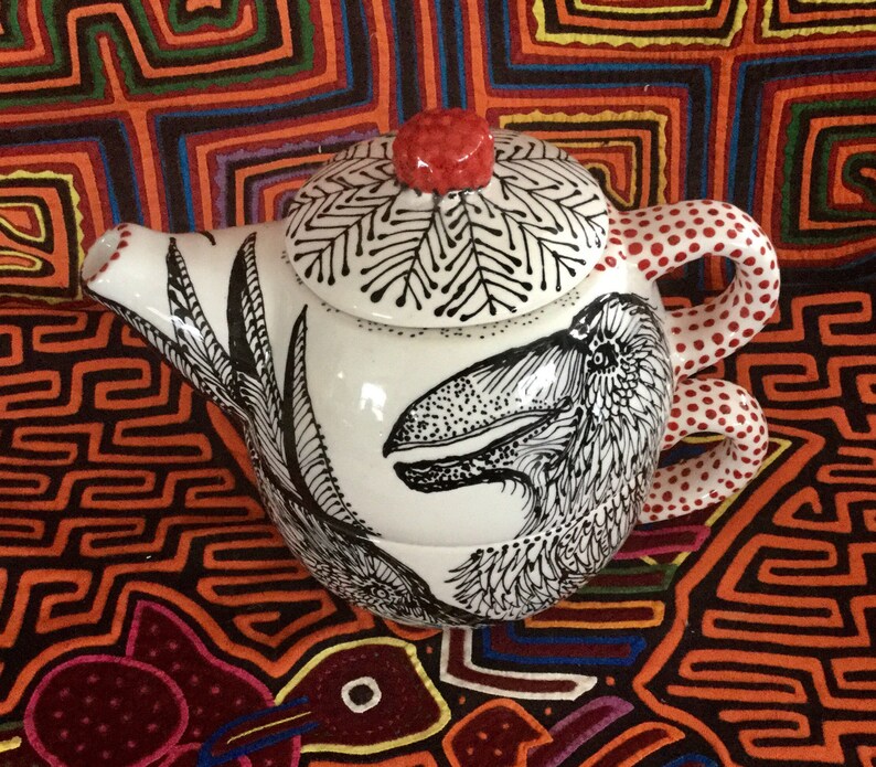 Twin Raven Teapot For One Set Of Teapot Teacup Etsy