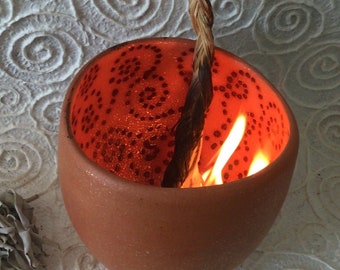 Mica Blessing Bowl with Wavy Rim for Burning Bowl Rituals and Shamanic Ceremony Mica Clay from New Mexico