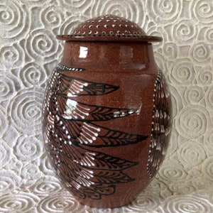 Dreamtime Owl Cremation Memorial Urn of New Mexico Mica Clay Custom Order with FAIR Shipping image 4