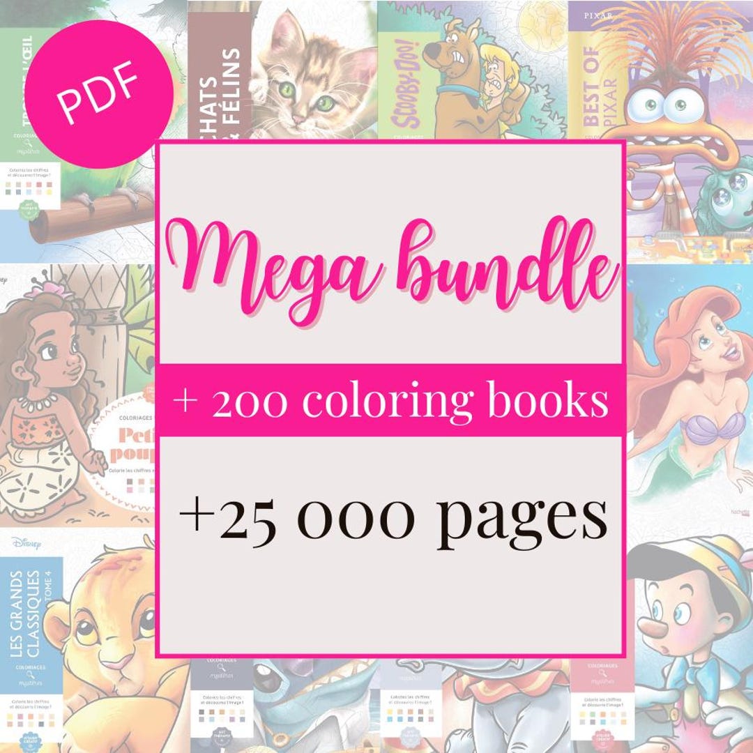 200 Books Mega Bundle Mystery Coloring Books PDF | + 200 Books | 25,000 Coloring ...