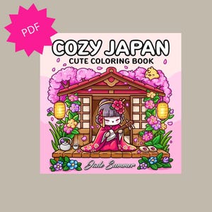 Japanese coloring book, kawaii coloring, Japanese coloring, zen coloring, relaxing coloring, cute coloring, Japanese culture pdf