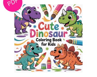 Lindo libro para colorear de dinosaurios | Lindo libro para colorear de dinosaurios para niños | 100 páginas en PDF para imprimir