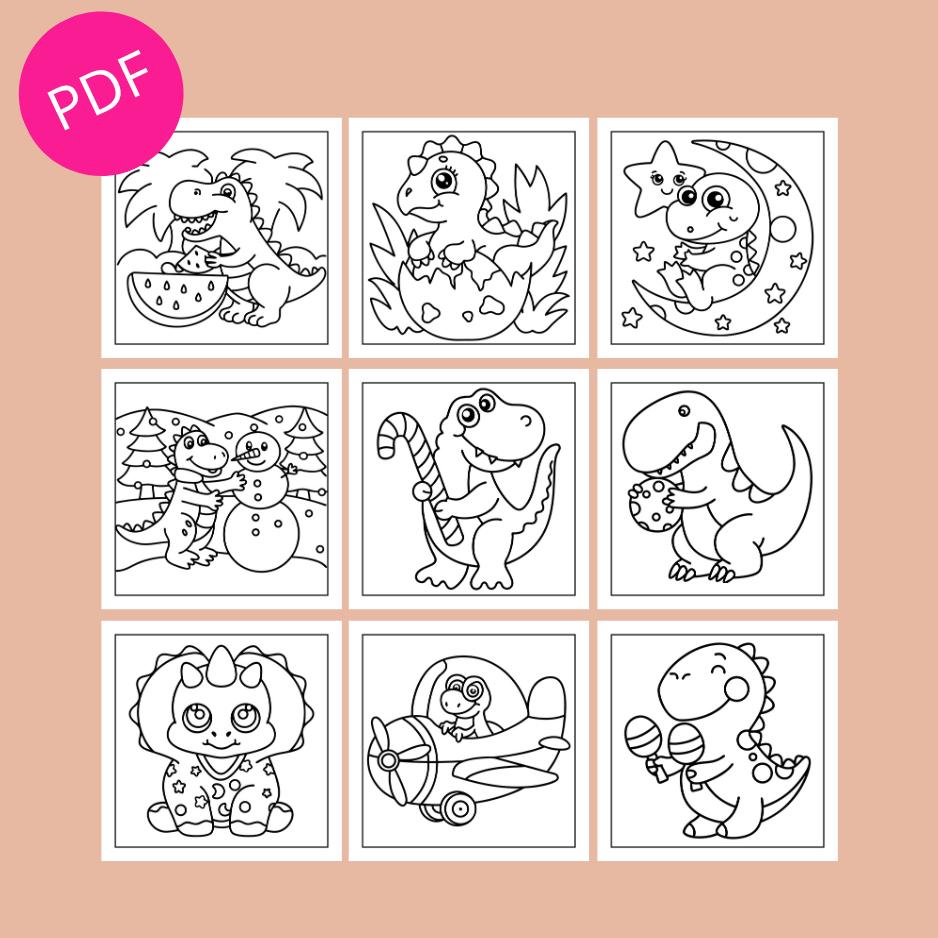 Cute Dinosaur Coloring Book | Cute Dinosaur Coloring Book for Kids ...