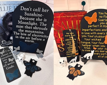 Quicksilver/ Brimstone Bookshelf plaque/ Bookmark/fox desk buddy/butterfly tumbler topper