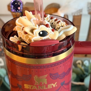 Sugar Cookie Heart Dragon Tumbler Topper/ Desk Buddy fits 40oz and 30oz