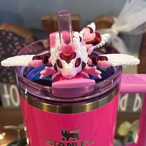 NEW! Heart Dragon Stanley Straw Topper. Buy a dragon and get a FREE Crystal Tadling Dragon!