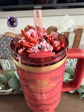 Valentines Day Dragon tumbler topper or desk buddy. Made to fit 40oz and 30oz