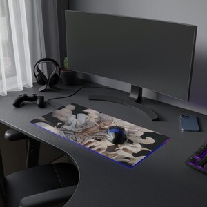 Illuminated Gaming Mouse Pad with Anime Design | LED Backlit Mat for Gamers, Desk Decor, PC Accessories, Gift for Gamers