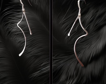 Sterling Silver David Bowie Inspired Space Odyssey Earrings with Traditional Silver Smithing techniques