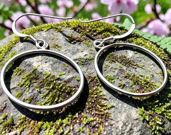Handcrafted Sterling Silver Hoop Earrings - High Shine Finish, Variety of Sizes, Solid Silver Ear Wires