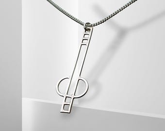 Sculptural Slice of Mac  Sterling Silver Pendant Inspired by a Mackintosh Design - Gift Box Included