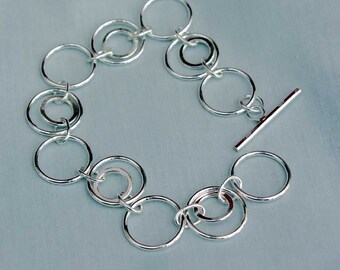 Circles in Circles Sterling Silver Bracelet