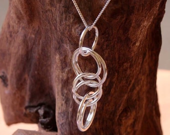 Multi Ring Sterling Silver Pendant