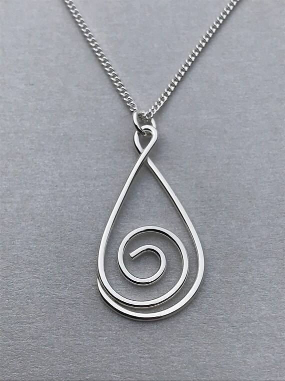 Elegant Silver Swirl Pendant Sterling Silver Swirl Necklace by Balsamroot Jewelry main image 3
