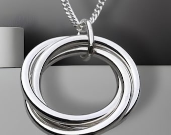 Interconnectedness Symbolized: Sterling Silver Russian Pendant with Gift Box