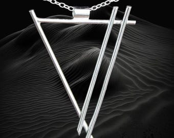 Elegant Sterling Silver Triangle Pendant - Geometric Statement Jewellery