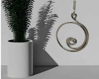 Sterling Silver Circle Curls Earrings - Handcrafted Wire Earrings - Unique Silver Jewellery - Various Sizes Available